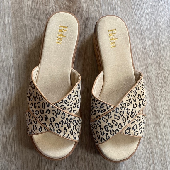 Reba Shoes - Reba Payden Cheetah Leather Flatforms